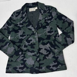 Camouflage Blazer Sweater Jacket